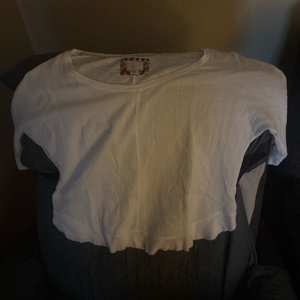 Anthropologie White Crop‎ Top